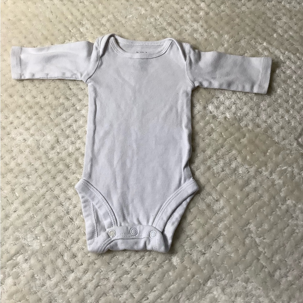 Child Of Mine By Carters Plain a white Body suit Newborn NB